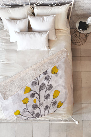 Viviana Gonzalez Organic watercolor botanicals1 Fleece Throw Blanket