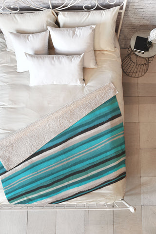 Viviana Gonzalez Painting Stripes 01 Fleece Throw Blanket