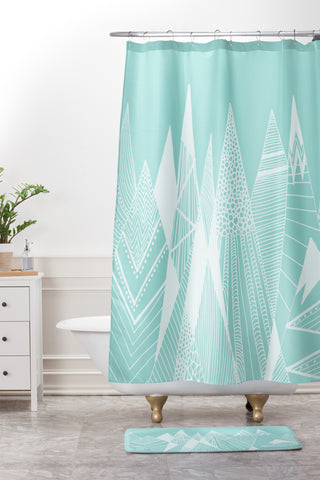 Viviana Gonzalez Patterns in the mountains 02 Shower Curtain And Mat
