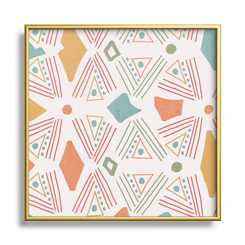 Viviana Gonzalez Playful Geometrics 2 Metal Square Framed Art Print