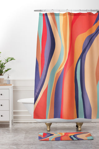 Viviana Gonzalez Psychedelic pattern 02 Shower Curtain And Mat