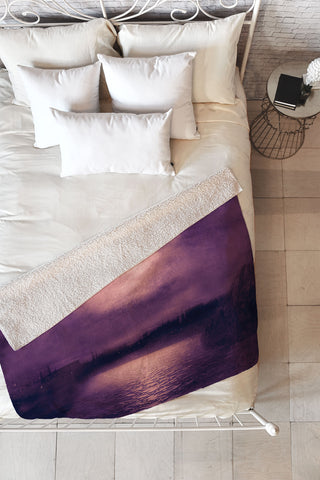 Viviana Gonzalez Purple Sunset Fleece Throw Blanket