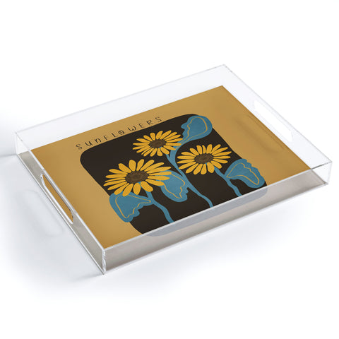 Viviana Gonzalez Sunflowers 01 Acrylic Tray