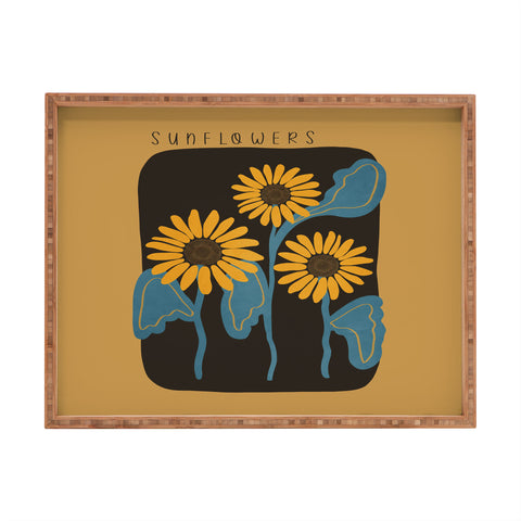 Viviana Gonzalez Sunflowers 01 Rectangular Tray