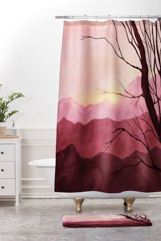 Viviana Gonzalez Sunset and Landscape Shower Curtain And Mat