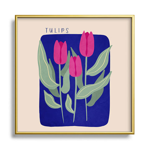 Viviana Gonzalez Tulips 03 Square Metal Framed Art Print