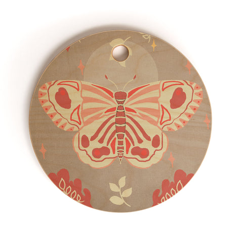 Viviana Gonzalez Vintage Butterfly 02 Cutting Board Round