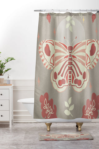 Viviana Gonzalez Vintage Butterfly 02 Shower Curtain And Mat