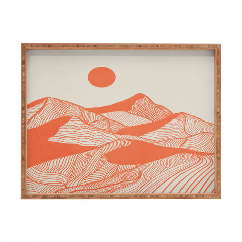 Viviana Gonzalez Vintage Mountains Line Art Rectangular Tray