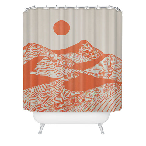 Viviana Gonzalez Vintage Mountains Line Art Shower Curtain