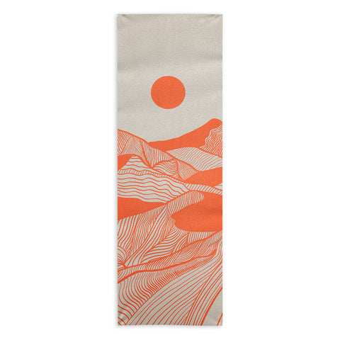 Viviana Gonzalez Vintage Mountains Line Art Yoga Towel