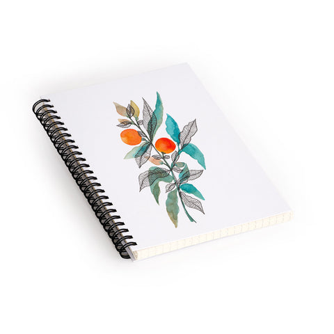 Viviana Gonzalez Watercolor ink leaves 3 Spiral Notebook