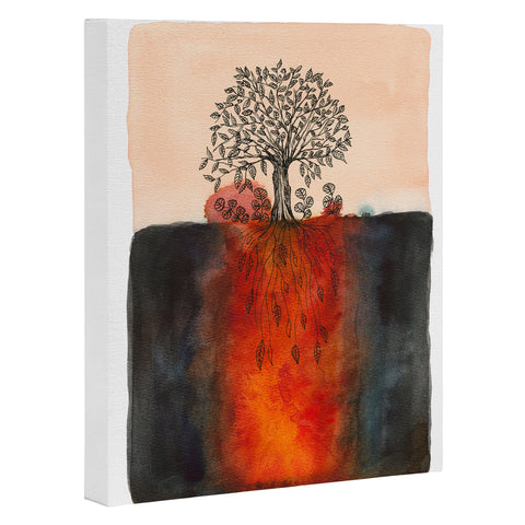 Viviana Gonzalez Watercolor Lone Tree Art Canvas