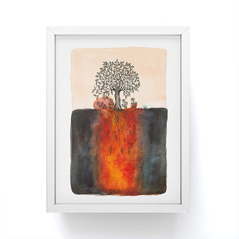 Viviana Gonzalez Watercolor Lone Tree Framed Mini Art Print