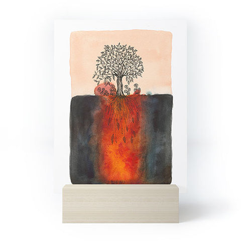 Viviana Gonzalez Watercolor Lone Tree Mini Art Print
