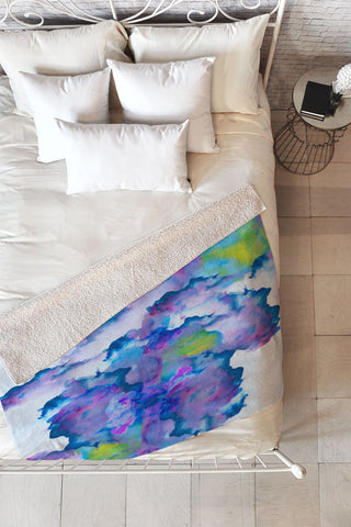 Viviana Gonzalez Watercolor love 2 Fleece Throw Blanket