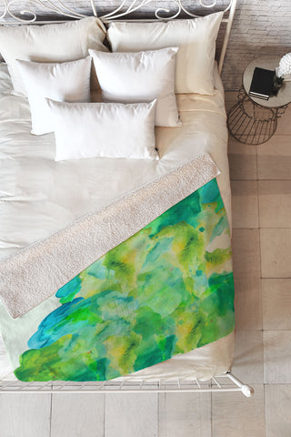 Viviana Gonzalez Watercolor love 3 Fleece Throw Blanket