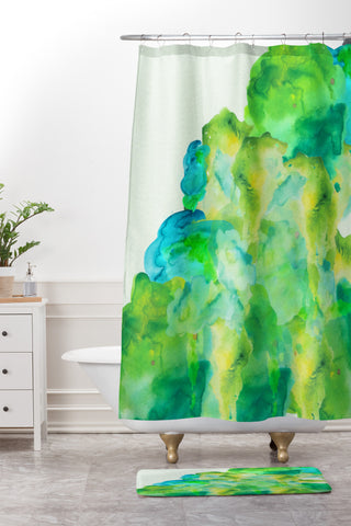 Viviana Gonzalez Watercolor love 3 Shower Curtain And Mat