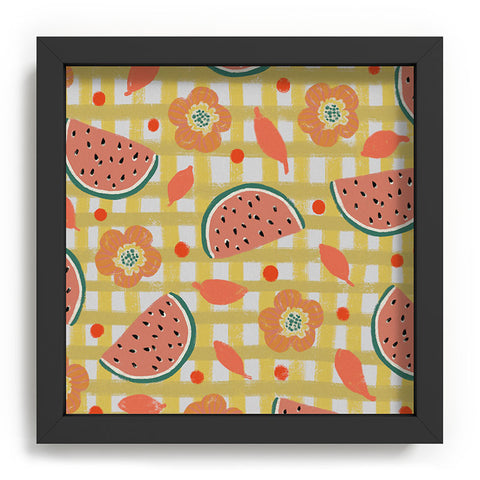 Viviana Gonzalez Watermelon And Flowers Recessed Framing Square