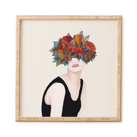 Viviana Gonzalez Woman in flowers watercolor 3 Framed Wall Art