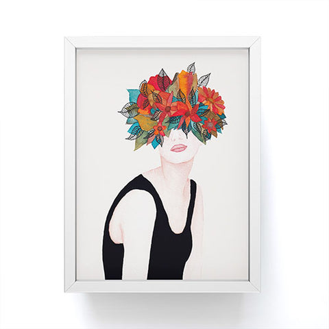 Viviana Gonzalez Woman in flowers watercolor 3 Framed Mini Art Print