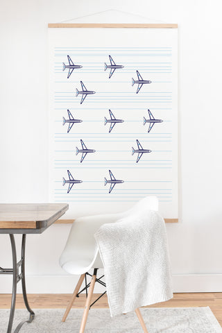 Vy La Airplanes And Stripes Art Print And Hanger