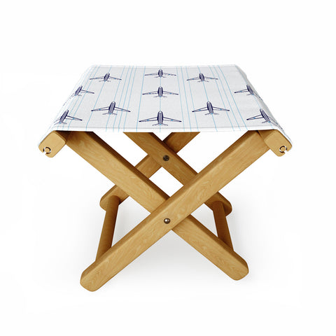Vy La Airplanes And Stripes Folding Stool