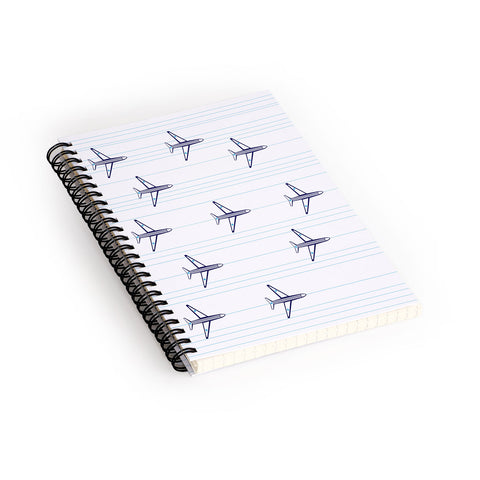 Vy La Airplanes And Stripes Spiral Notebook