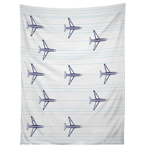 Vy La Airplanes And Stripes Tapestry