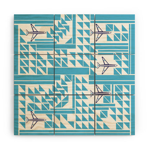 Vy La Airplanes And Triangles Wood Wall Mural