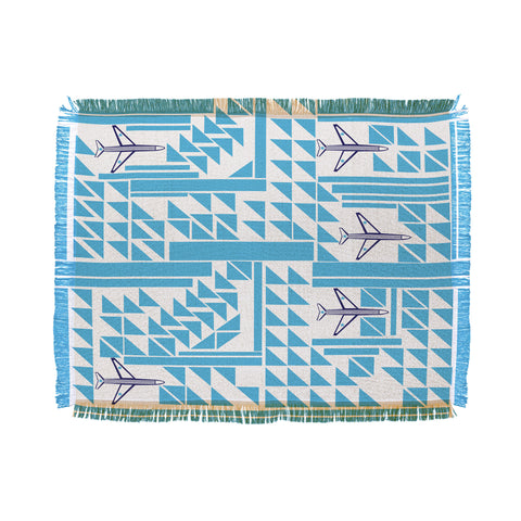 Vy La Airplanes And Triangles Throw Blanket