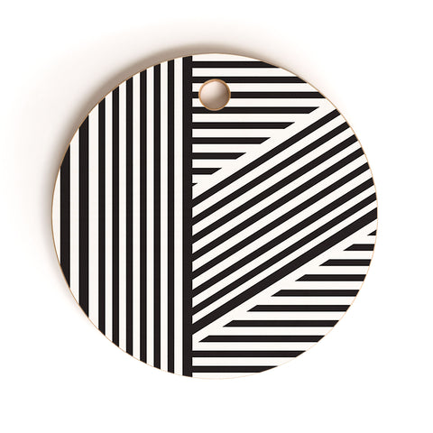 Vy La Black and White Everything Nice Cutting Board Round
