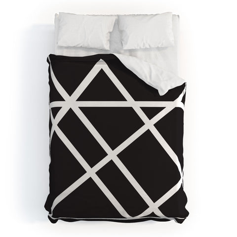 Vy La Black and White Lines Duvet Cover