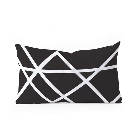 Vy La Black and White Lines Oblong Throw Pillow