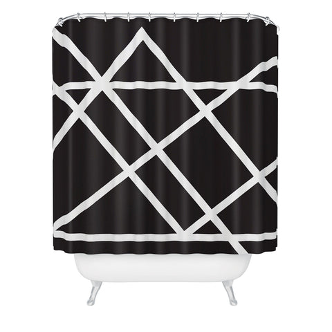 Vy La Black and White Lines Shower Curtain