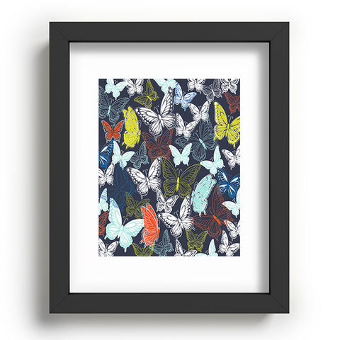Vy La Butterfly Sky Navy Recessed Framing Rectangle