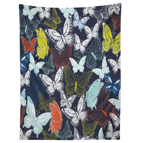 Vy La Butterfly Sky Navy Tapestry