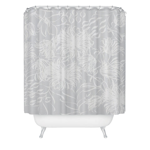 Vy La Calm Breezy Grey Shower Curtain