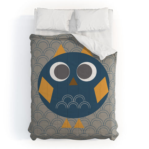 Vy La Geo Owl Solo Blue Comforter
