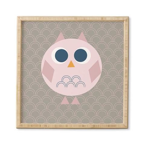 Vy La Geo Owl Solo Pink Framed Wall Art