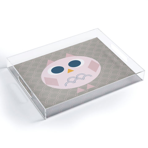 Vy La Geo Owl Solo Pink Acrylic Tray