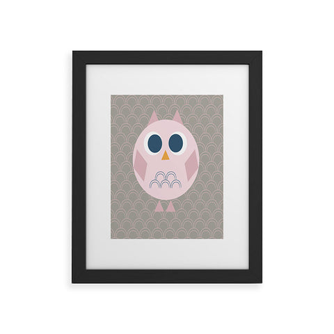 Vy La Geo Owl Solo Pink Framed Art Print