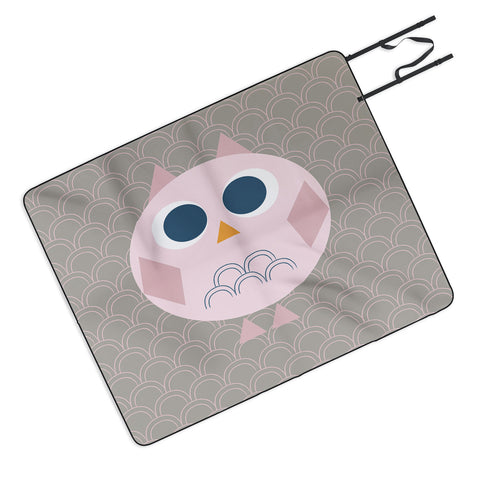 Vy La Geo Owl Solo Pink Picnic Blanket