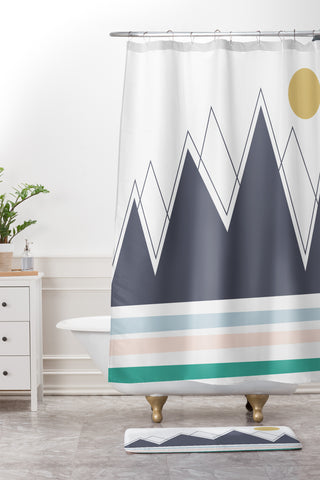 Vy La In The Mountains Shower Curtain And Mat