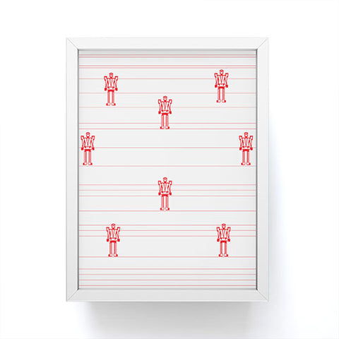 Vy La Robots And Stripes Framed Mini Art Print