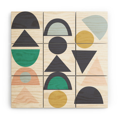 Vy La See The Shapes Pastels Wood Wall Mural