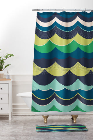 Vy La Unwavering Love Blue Green Shower Curtain And Mat