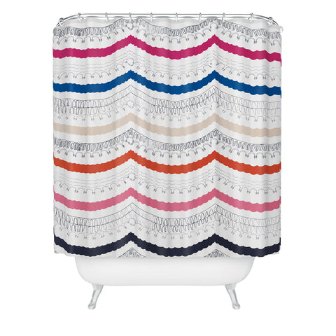 Vy La Unwavering Love Pink White Shower Curtain