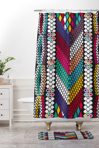 Vy La Vibrant Tribal Shower Curtain And Mat