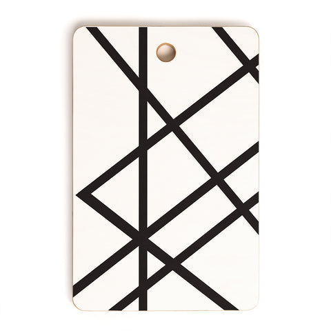Vy La White and Black Lines Cutting Board Rectangle